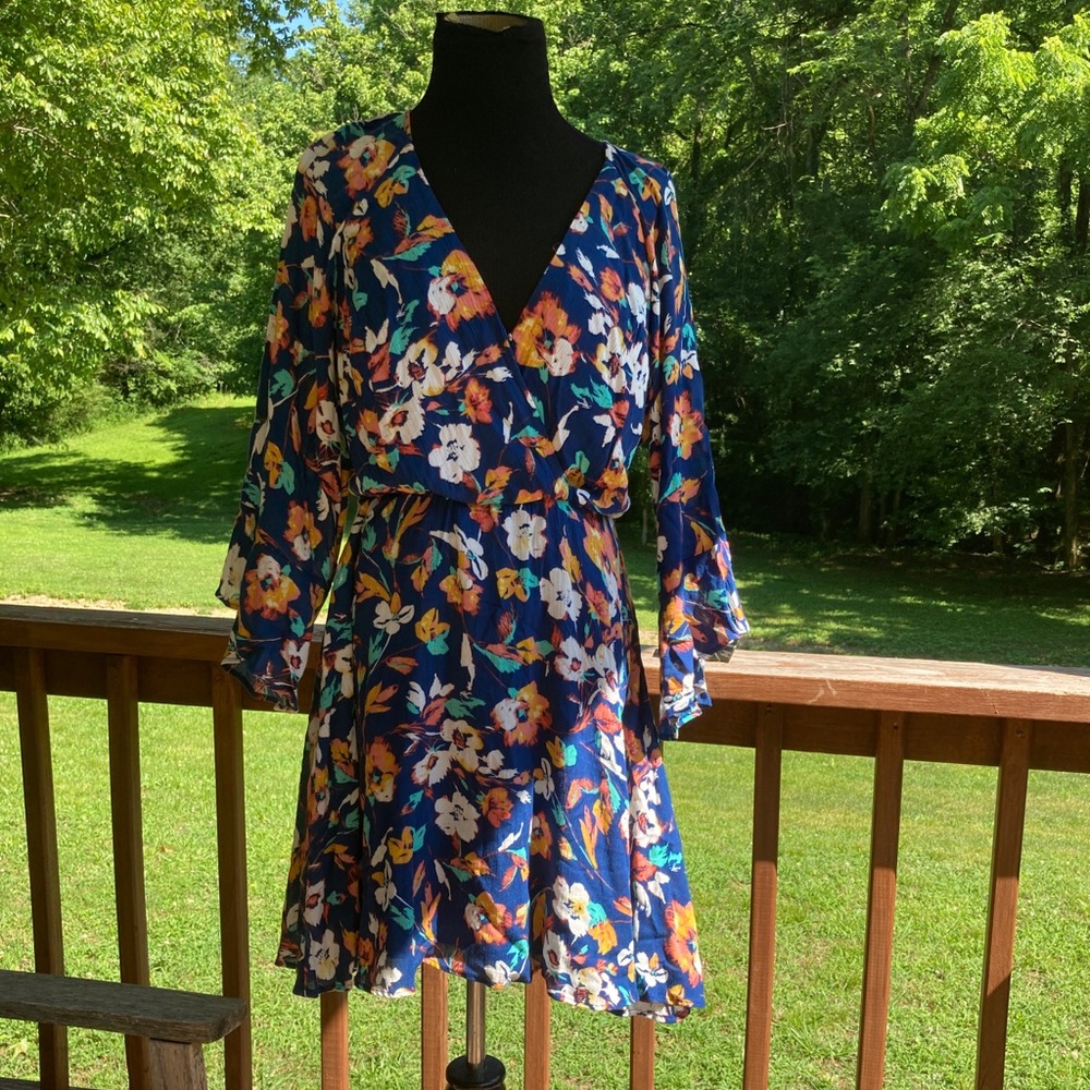 As U Wish floral blue dress size L